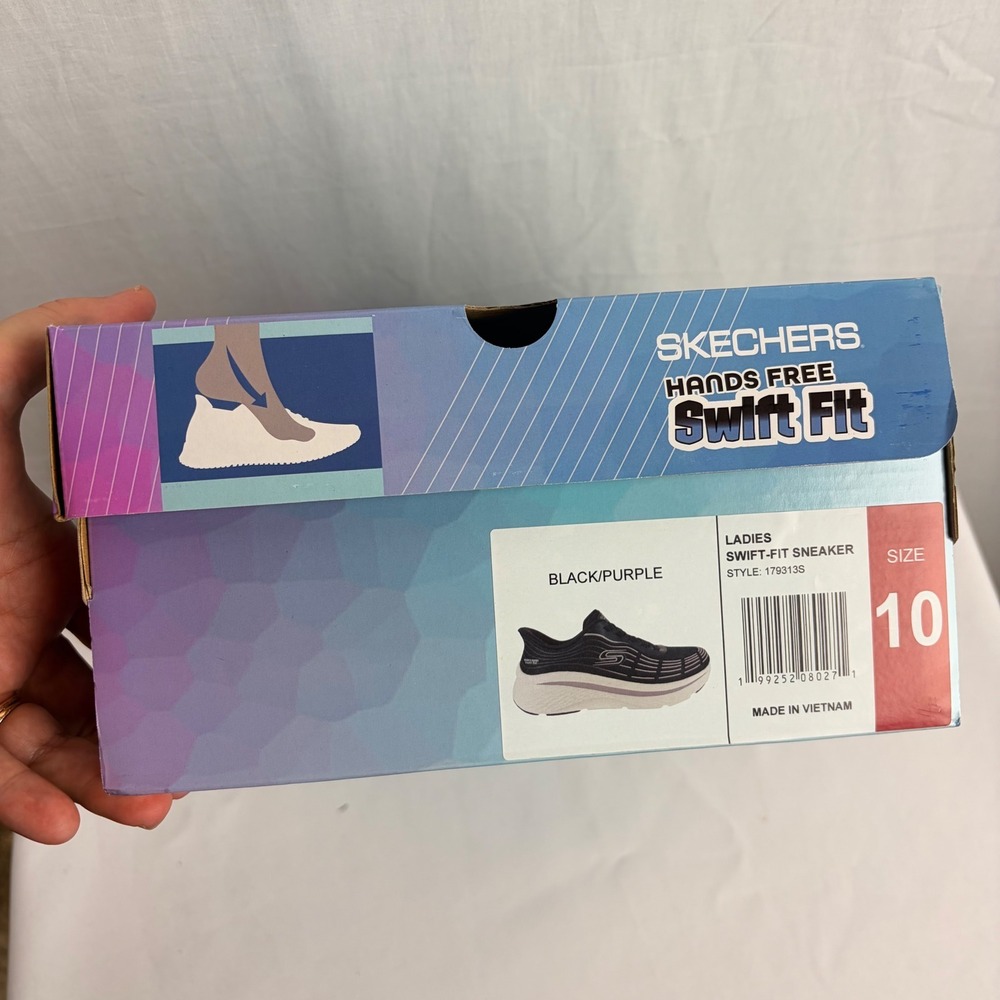 Skechers Hands Free Slip-ins Swift Fit Black Pink Womens Size 10 Sneakers - Picture 10 of 10